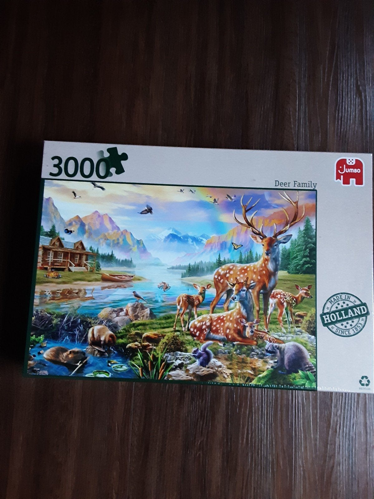 Jumbo Legpuzzel 3000 stukjes - Deer Family (Nieuw), Ophalen of Verzenden, Meer dan 1500 stukjes, Nieuw, Legpuzzel