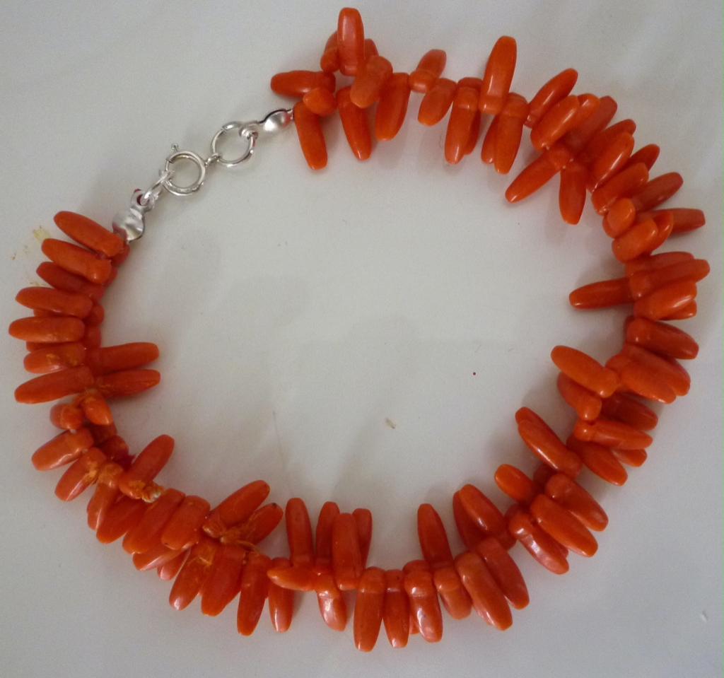 392 BLOEDKORAAL ARMBAND LENGTE 18,5 CM, Ophalen of Verzenden, Nieuw, Rood, Overige materialen