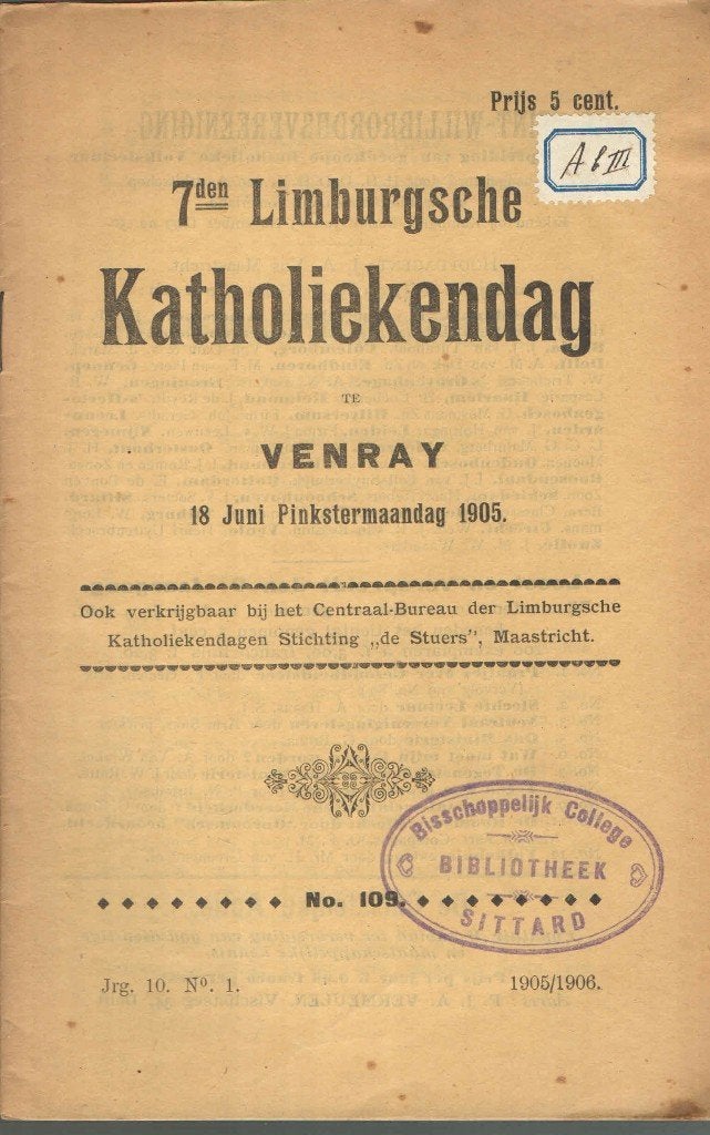 7den Limburgsche Katholiekendag te Venray 18 juni 1905, Ophalen of Verzenden, 20e eeuw of later, Onbekend, Gelezen