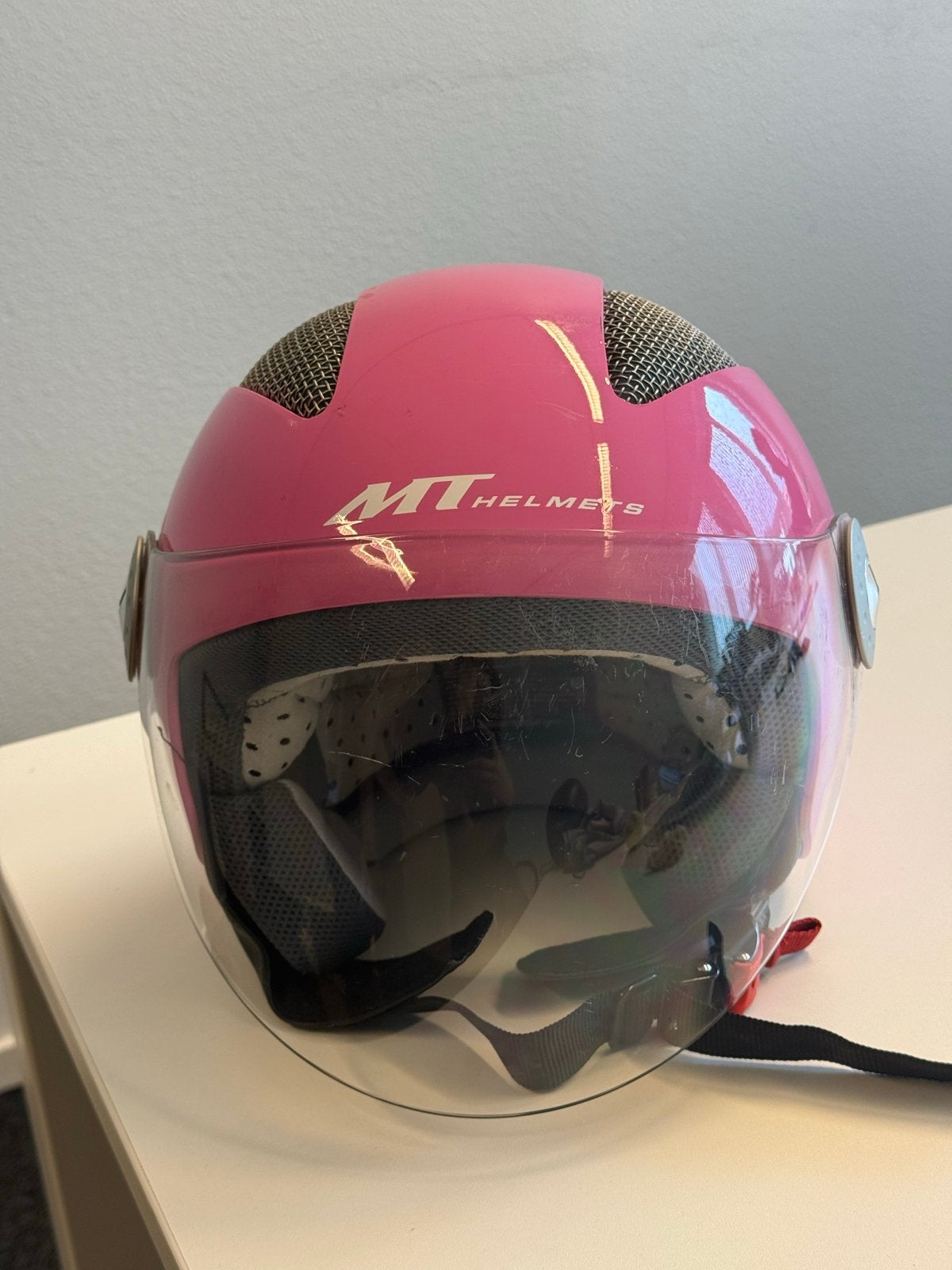 Dames motorhelm - Roze - Maat S - Prima staat, Overige merken, Jethelm, Ophalen of Verzenden, S