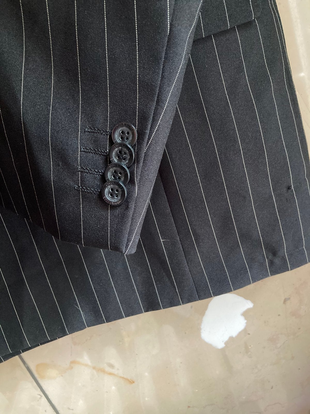 Mafia colbert zwart krijtstreep maat 50 als nieuw, Kleding | Heren, Ophalen of Verzenden, Zo goed als nieuw, Maat 48/50 (M), Zwart