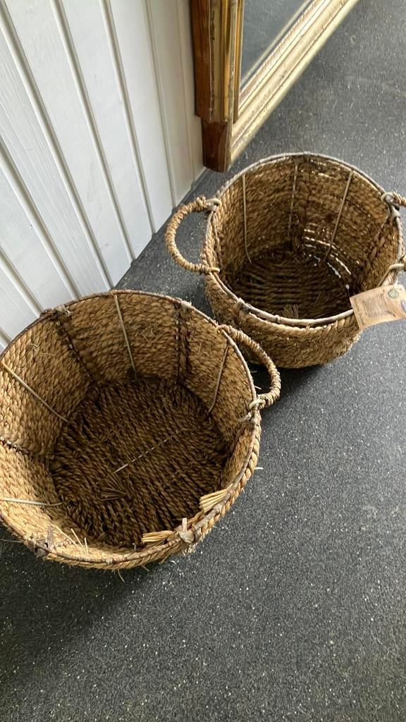 Rieten mandenset, Ophalen of Verzenden, Zo goed als nieuw, Rond, Riet