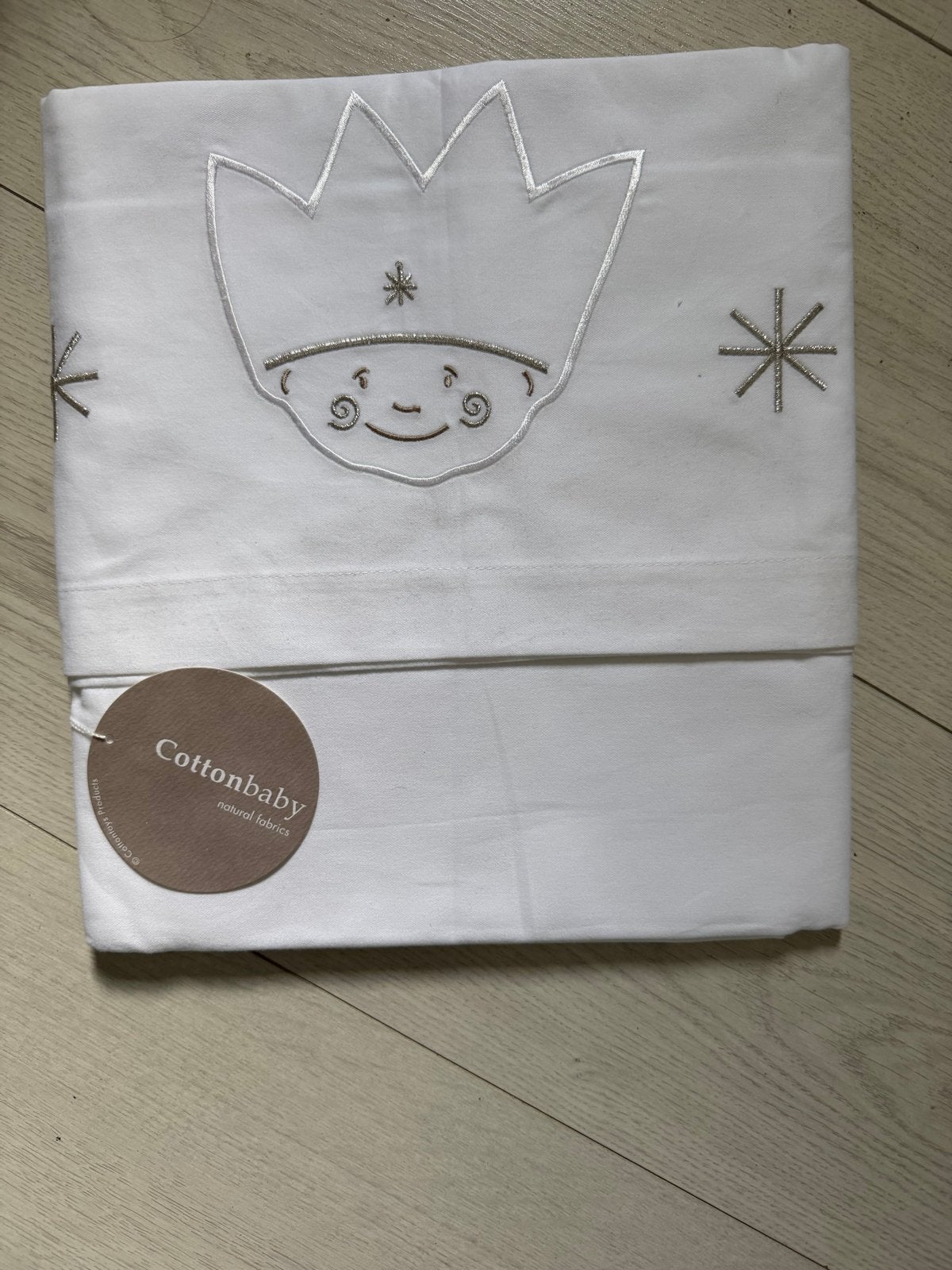 Nieuw Cottonbaby Ledikantlaken met Kroonprint, Jongetje of Meisje, Wit, Dekbedovertrek, Nieuw