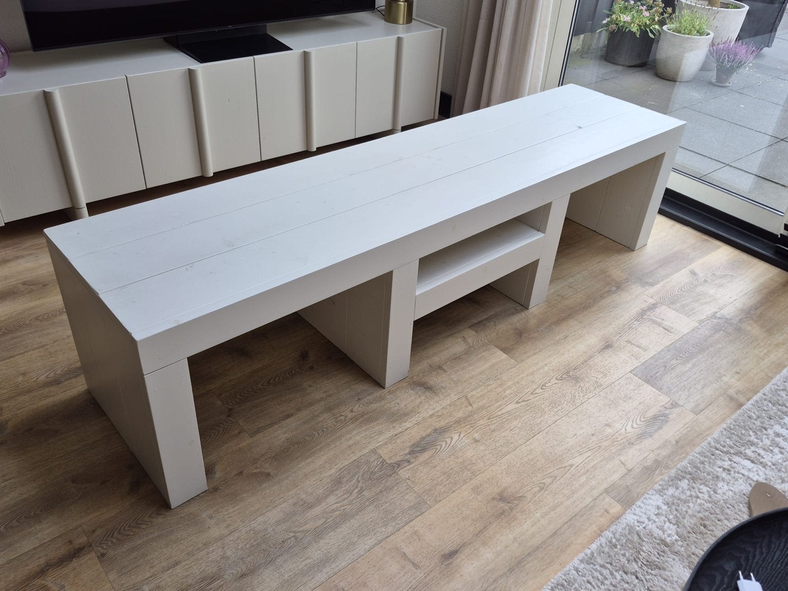 TV-meubel / bankje met opbergruimte, Ophalen, Gebruikt, 150 tot 200 cm, Minder dan 100 cm