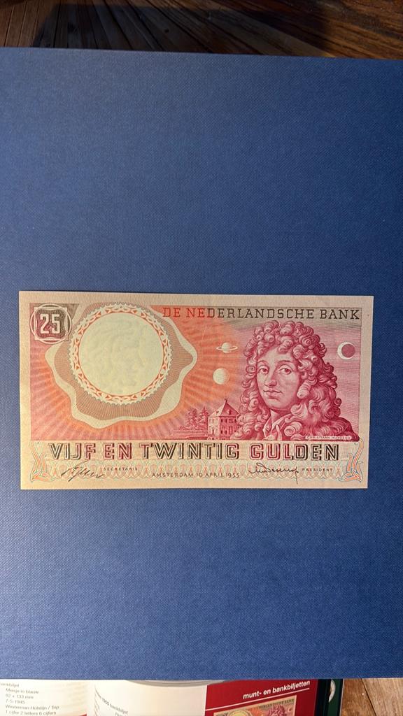 25 gulden 1955 - bankbiljet:  Huygens  UNC 83-1a, Verzenden, 25 gulden