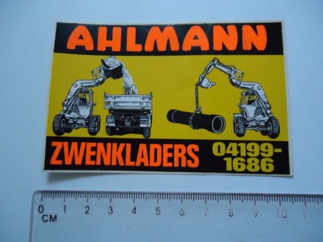 sticker oud AHLMANN laders grondwerk grondverzet machine, Verzenden, Zo goed als nieuw, Bedrijf of Vereniging
