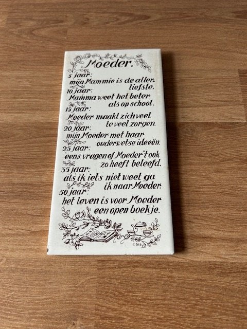 C16-tegeltje Moeder 10x20cm, Ophalen of Verzenden, Gebruikt