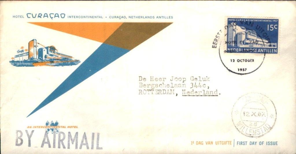 Nederlandse Antillen - FDC - 1957, Postzegels en Munten, Brieven en Enveloppen | Nederland, Verzenden, Envelop