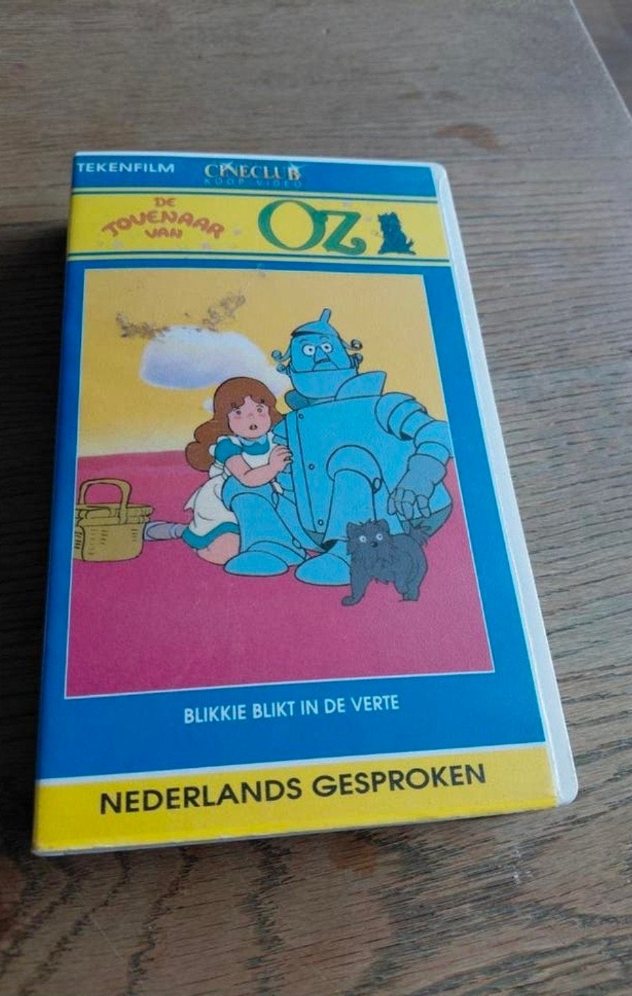 De Tovenaar van Oz videoband Blikkie blikt in de verte. 1990, Cd's en Dvd's, Gebruikt, Tekenfilm, Alle leeftijden, Ophalen of Verzenden