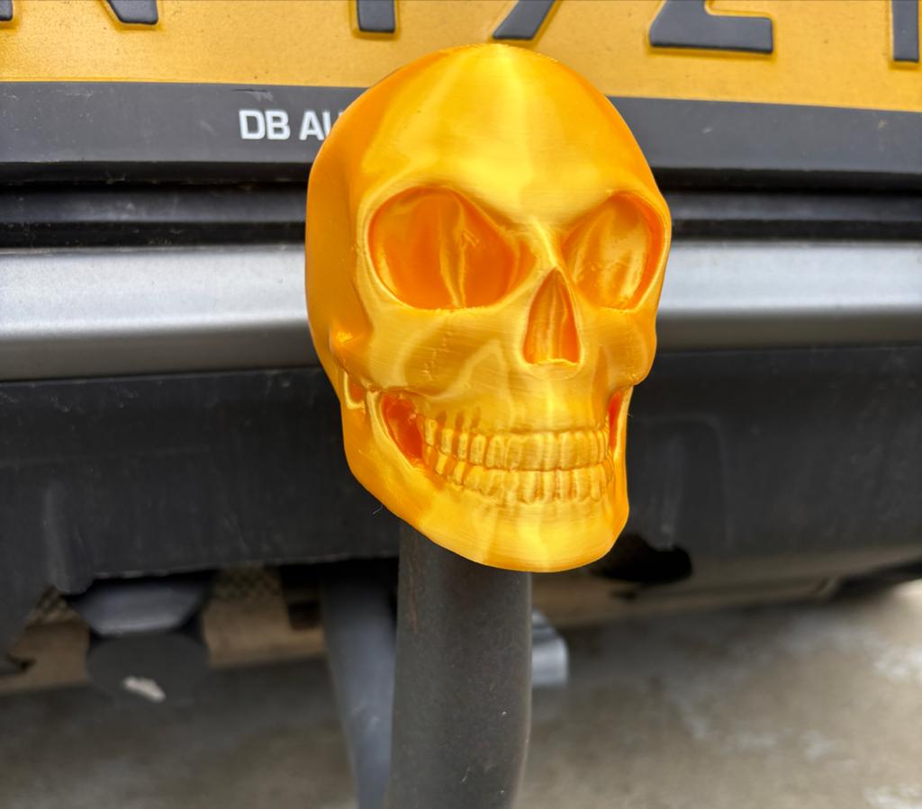 Unieke Trekhaakdop Schedel Vorm - Goudkleurig 3D Geprint