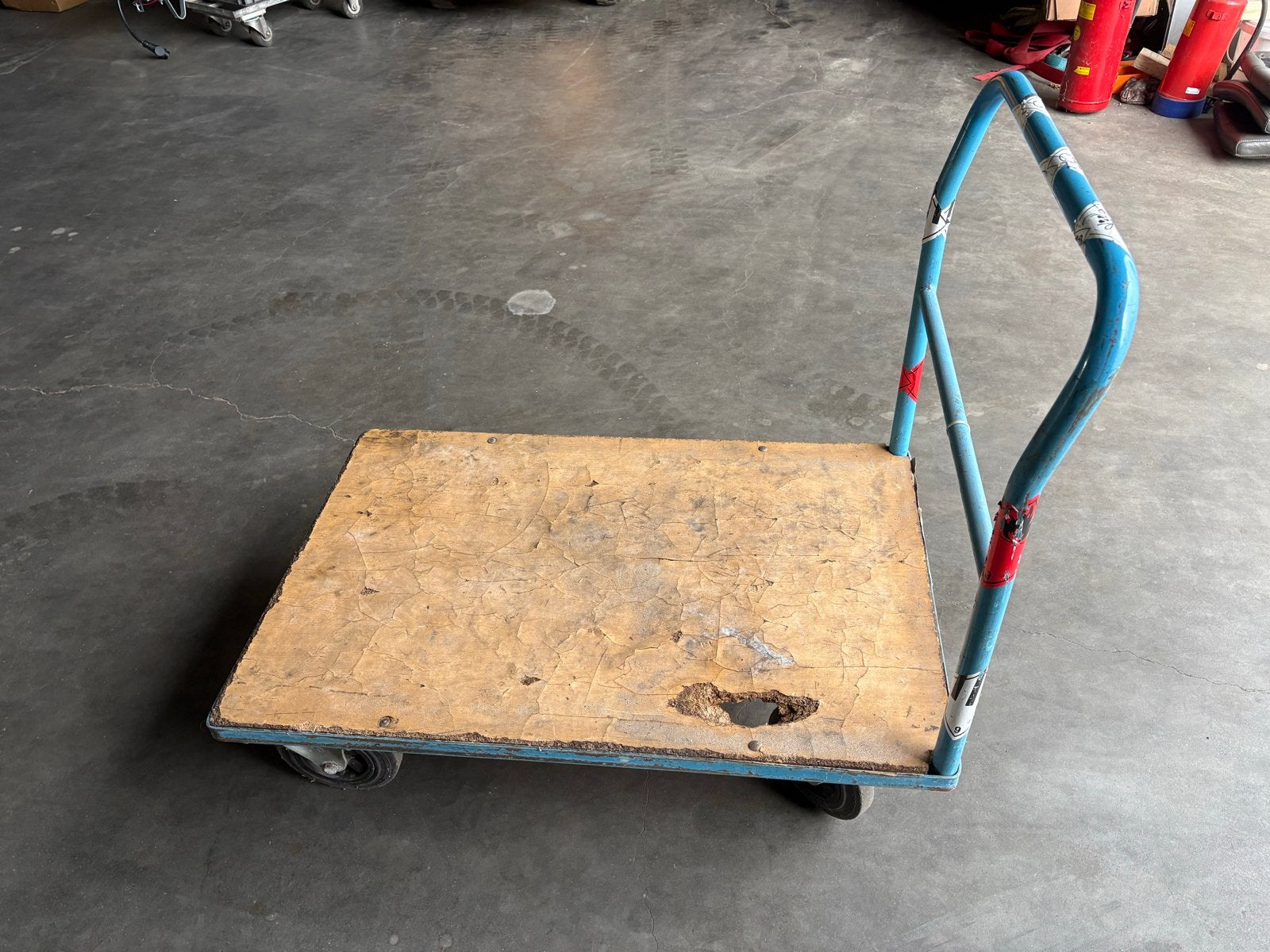 Stevige transport kar wagen plateauwagen twee stuks 100x70cm, Ophalen, Gebruikt, Transportkar