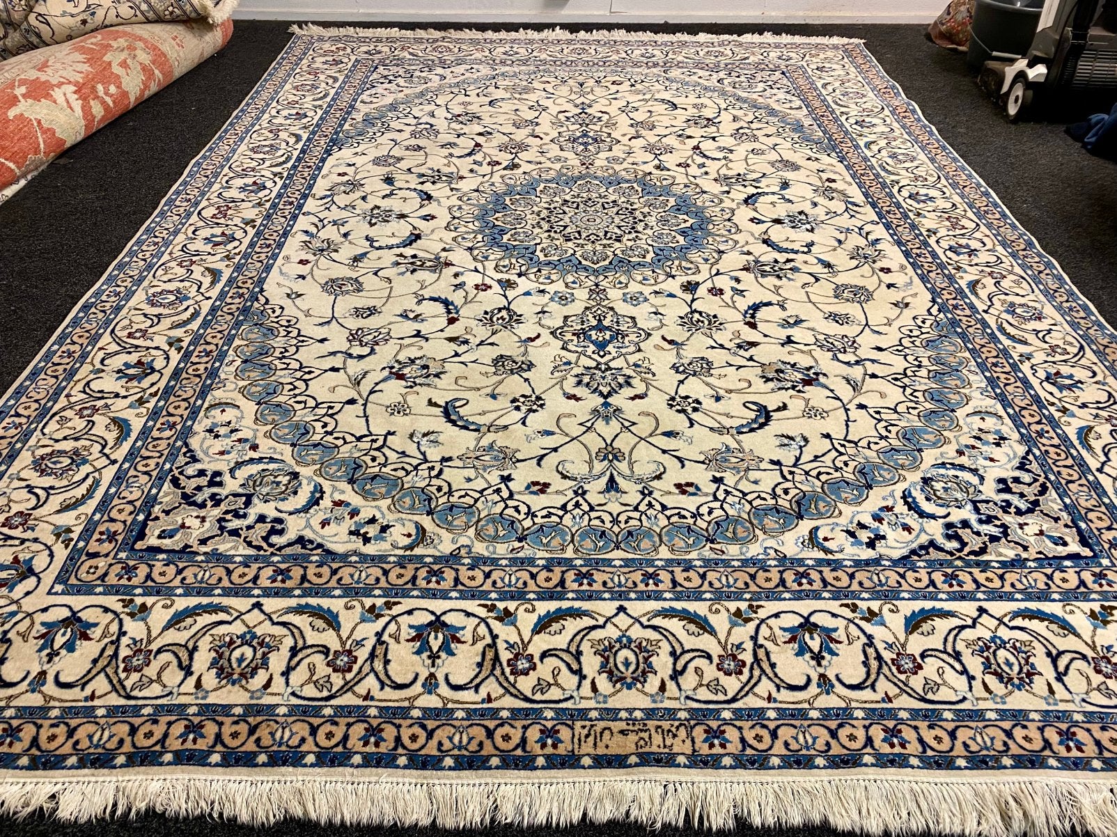 Mooi origineel handgeknoopt perzisch hebiban nain tapijt ., ., 200 cm of meer, Ophalen of Verzenden, Zo goed als nieuw