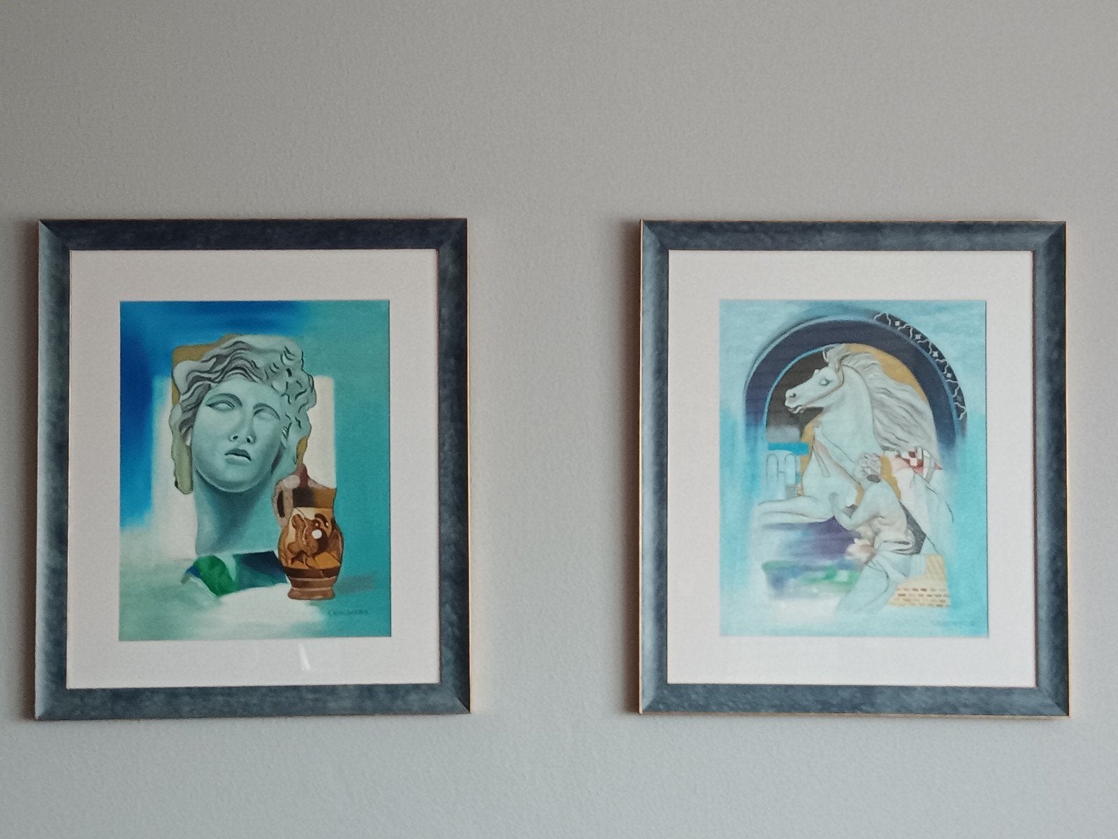 aquarel 2 stuks, Antiek en Kunst, Ophalen