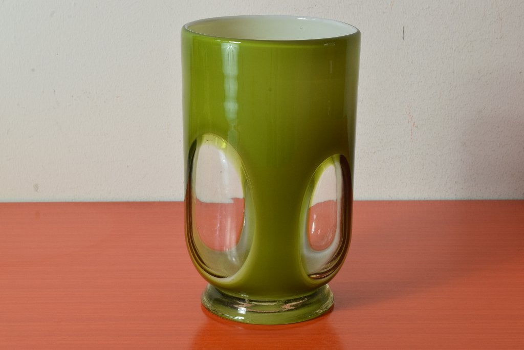 Retro vintage glazen Murano Finestre vaas / window vase, Ophalen of Verzenden