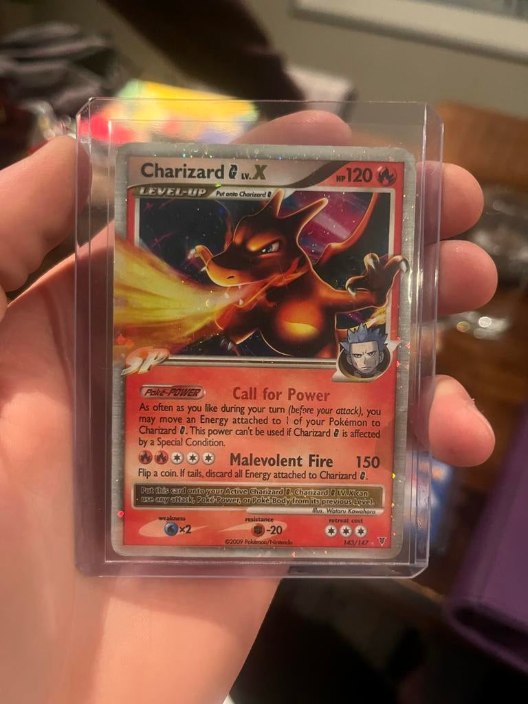 Charizard G Lv.X Pokémon kaart - 143/147, Ophalen of Verzenden, Zo goed als nieuw, Losse kaart, Foil