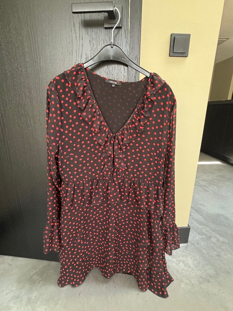 Jurk Nikki, Verzenden, Maat 42/44 (L), Zo goed als nieuw, Rood