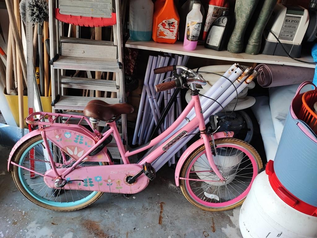 Leuke roze meisjesfiets - Gebruikt maar in goede staat, Terugtraprem, Onbekend, Ophalen of Verzenden, Handrem