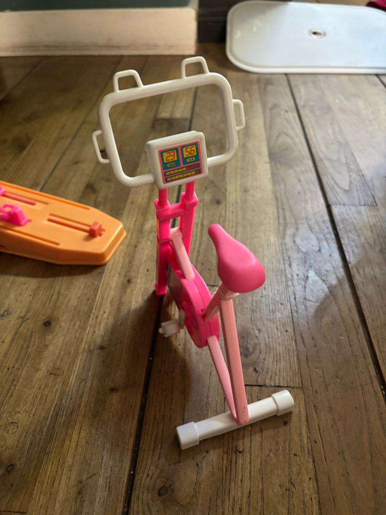 Vintage Barbie Gym Set 1989 - Loopband, Hometrainer, Trampol, Ophalen of Verzenden, Gebruikt, Barbie