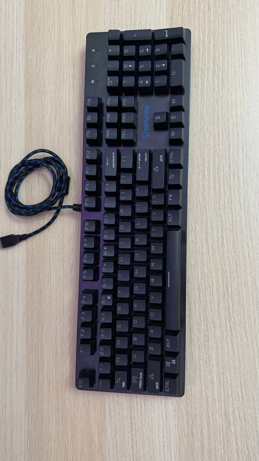 Battletron Gaming Toetsenbord - Bedraad, Qwerty, Gaming toetsenbord, Ophalen of Verzenden, Zo goed als nieuw, Qwerty