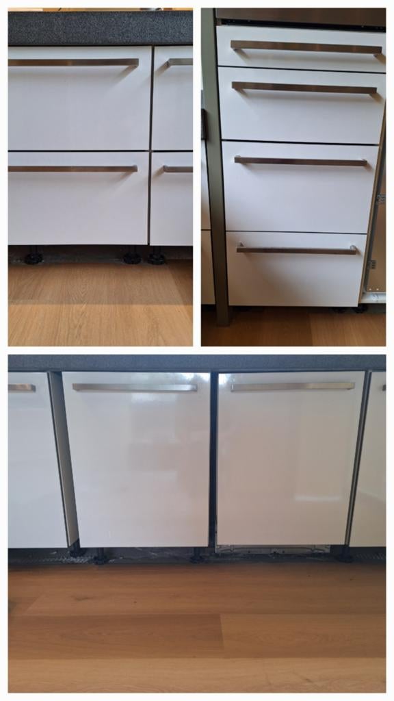 Hoogglans witte keukenfronten en lades - Paul Roescher, Huis en Inrichting, Keuken | Keukenelementen, Ophalen, Gebruikt, 100 tot 150 cm