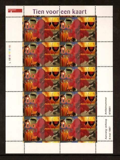Nederland NVPH nr V1720a postfris Amaryllis, Rode Wijn 1997, Ophalen of Verzenden, Na 1940, Postfris