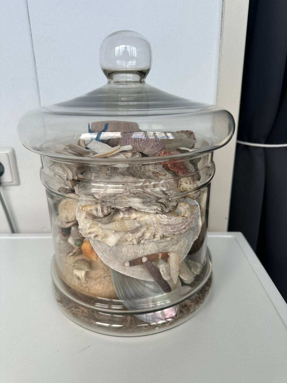 Glazen schaal met deksel 34 cm hoog, Huis en Inrichting, Ophalen, Zo goed als nieuw