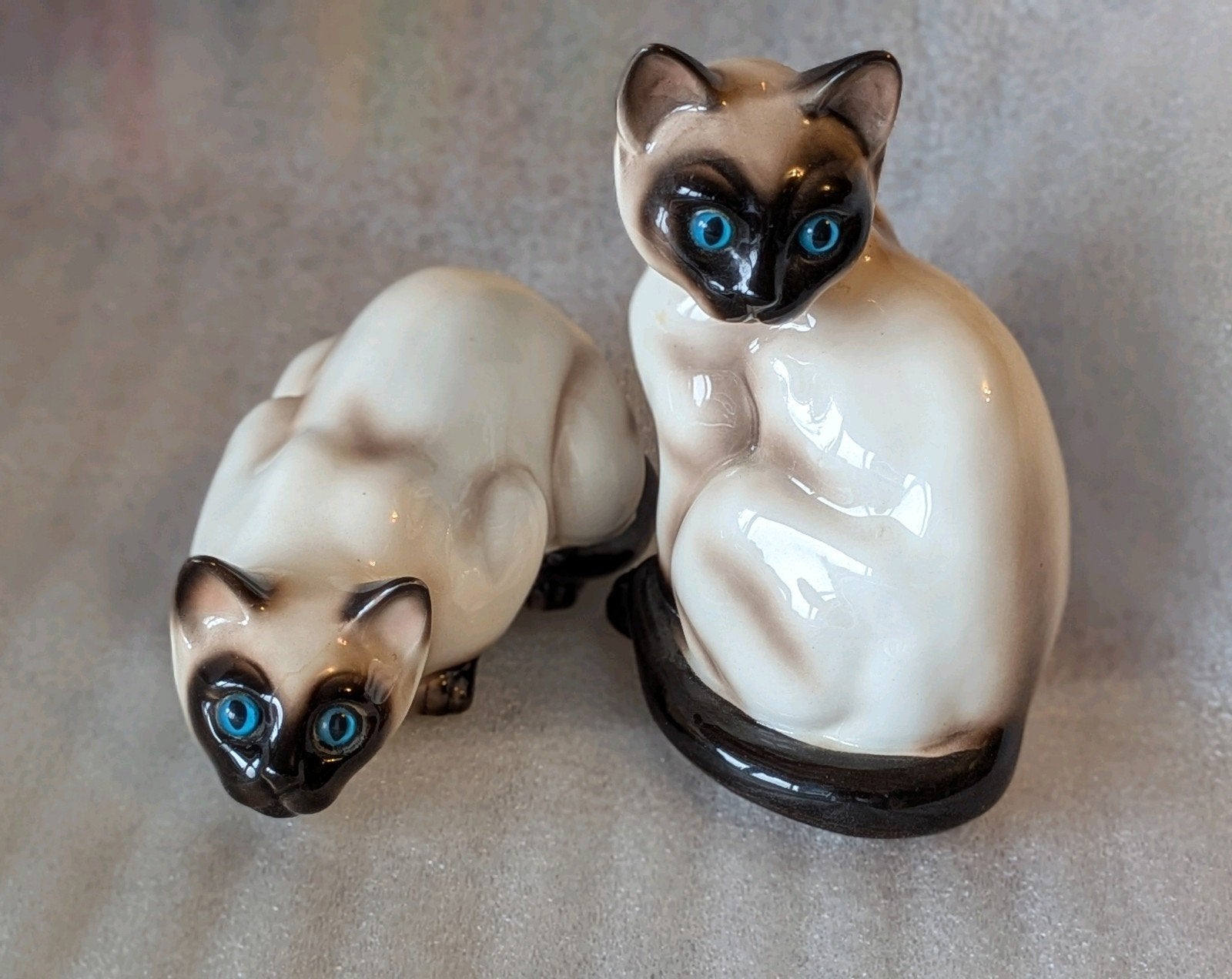 Siamese katten beeldjes - Vega int. - vintage, Ophalen, Zo goed als nieuw, Dier