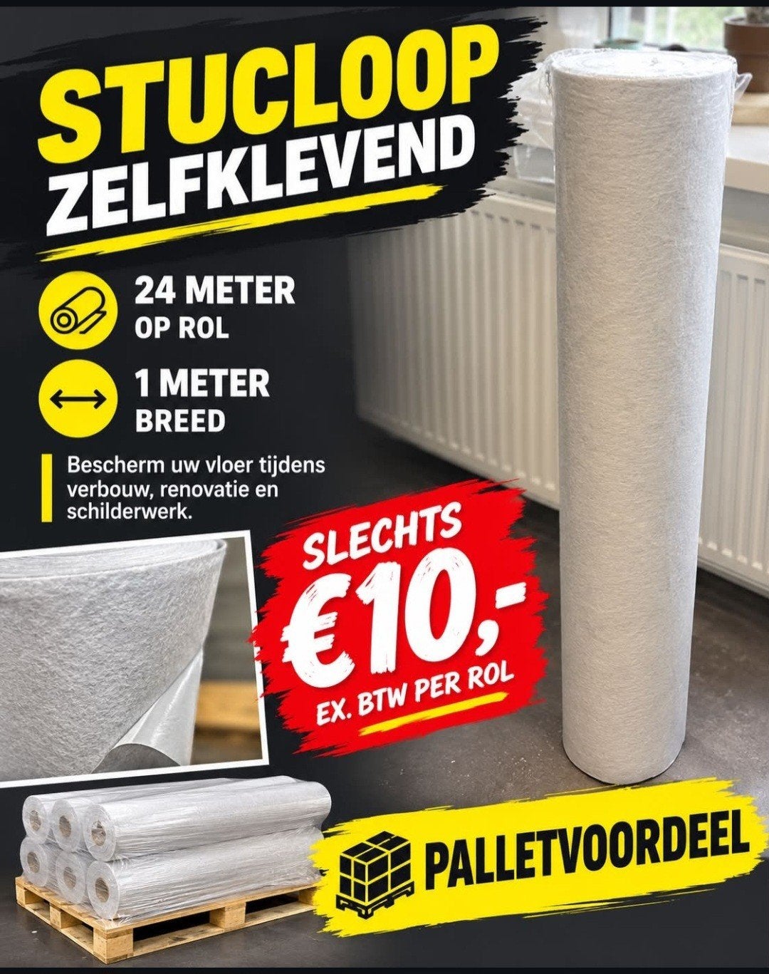 Voordeelpallet Stucloper Vloerbeschermer - pallets vol, Ophalen of Verzenden