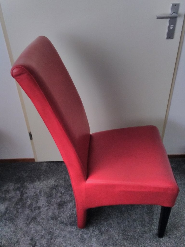 5 Stoelen rood Skai-Leer, Ophalen, Gebruikt, Modern, Vijf, Zes of meer stoelen