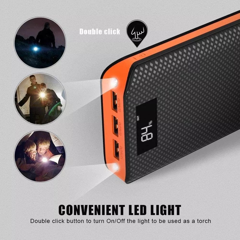 X-DRAGON 20000 mAh externe accu met 3 USB-poorten en lcd-sch, Ophalen of Verzenden, Nieuw