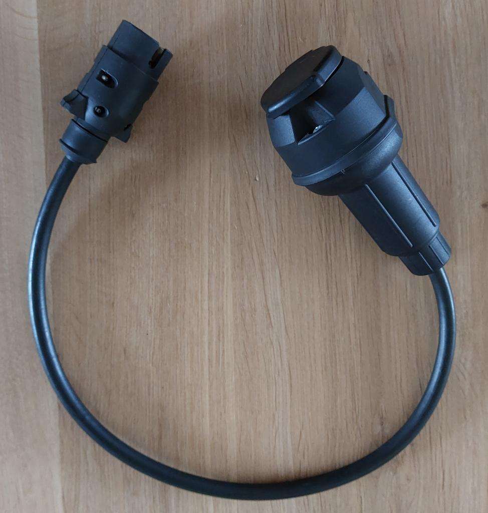 Verloopkabel auto ( 7 polig ) naar caravan ( 13 polig ), Ophalen of Verzenden, Zo goed als nieuw