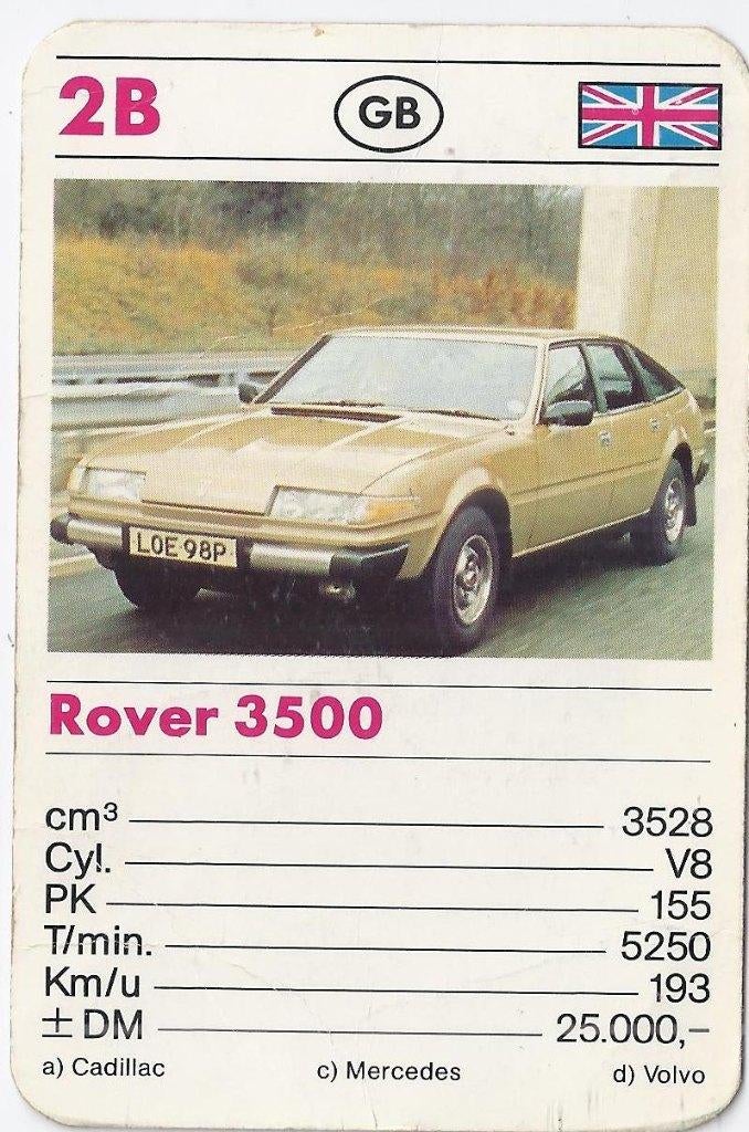 Kw3 autokaartje rover 3500 ( 2b ), Ophalen of Verzenden, Zo goed als nieuw, Auto's