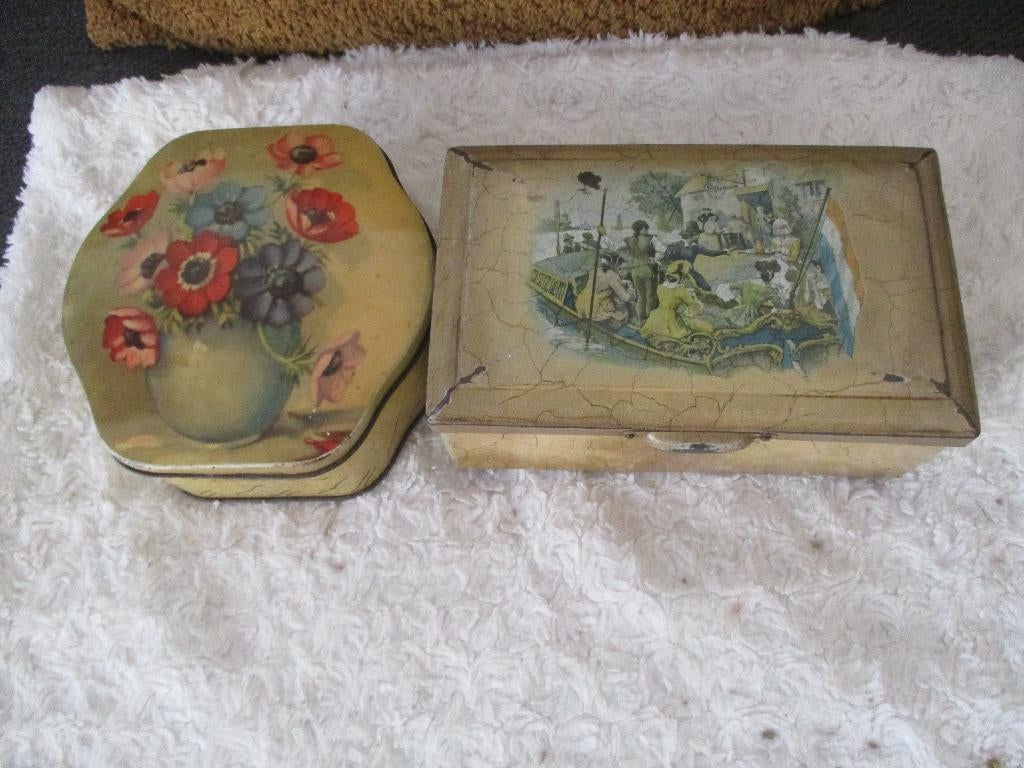 2 antieke koektrommels, Ophalen of Verzenden