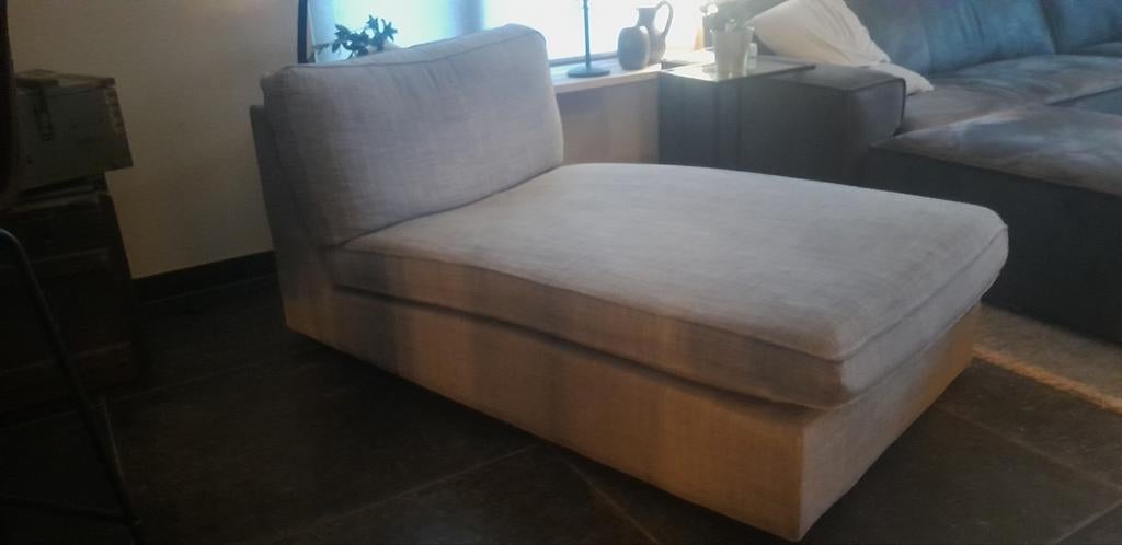 Lichtgrijze fauteuil / chaise longue, Huis en Inrichting, Fauteuils, Ophalen