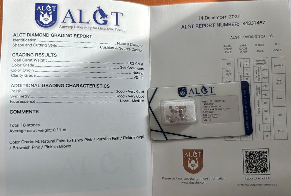 18 natuurlijke diamanten 2.02ct, Sieraden, Tassen en Uiterlijk, Edelstenen, Ophalen of Verzenden, Zo goed als nieuw