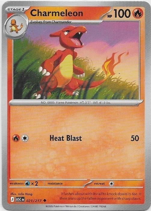 Ascended Heroes,  Charmeleon [uncommon] 21/217, Ophalen of Verzenden, Nieuw, Losse kaart