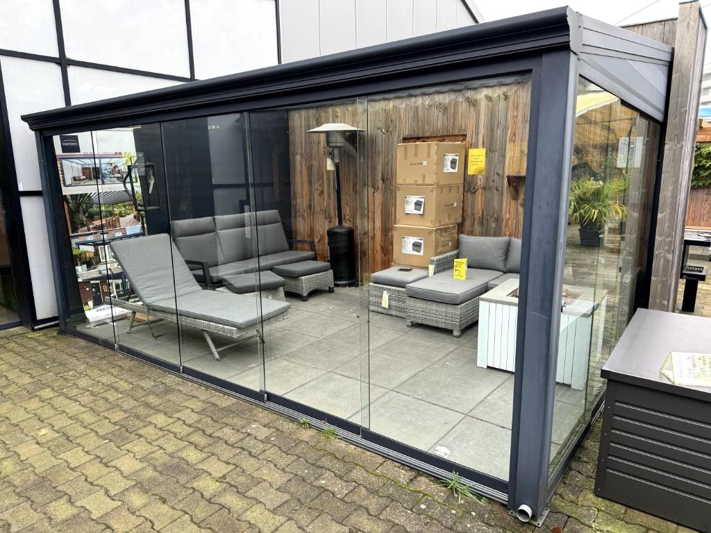 overkapping Alu pigato 5x3.5 deponti Glas, Tuin en Terras, Ophalen, Zo goed als nieuw, Veranda