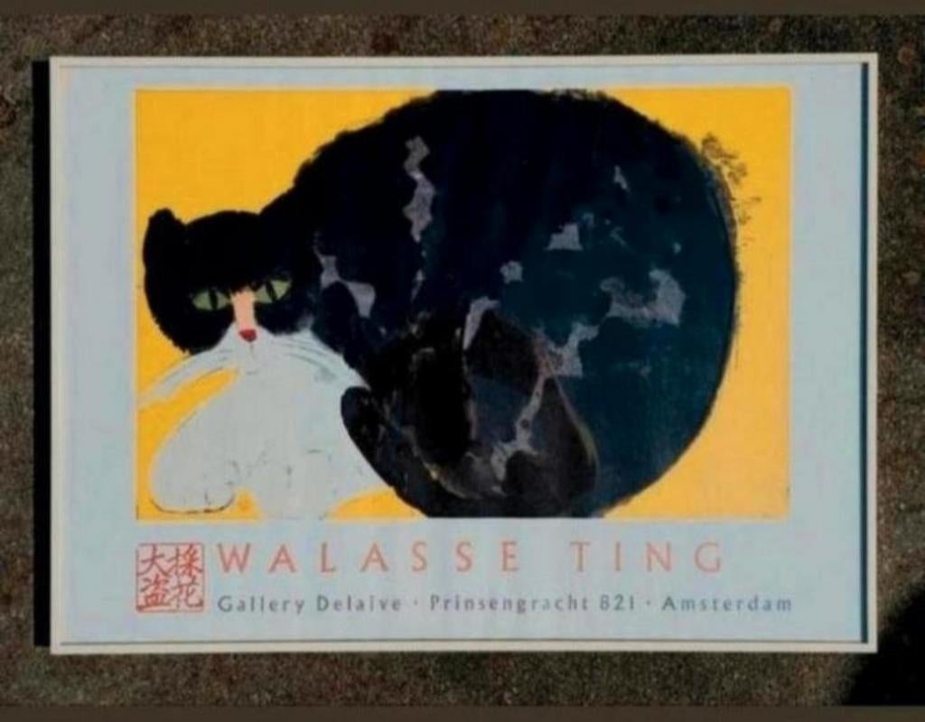 WALASSE TING poes kunstreproduktie mooi ingelijst, Antiek en Kunst, Ophalen