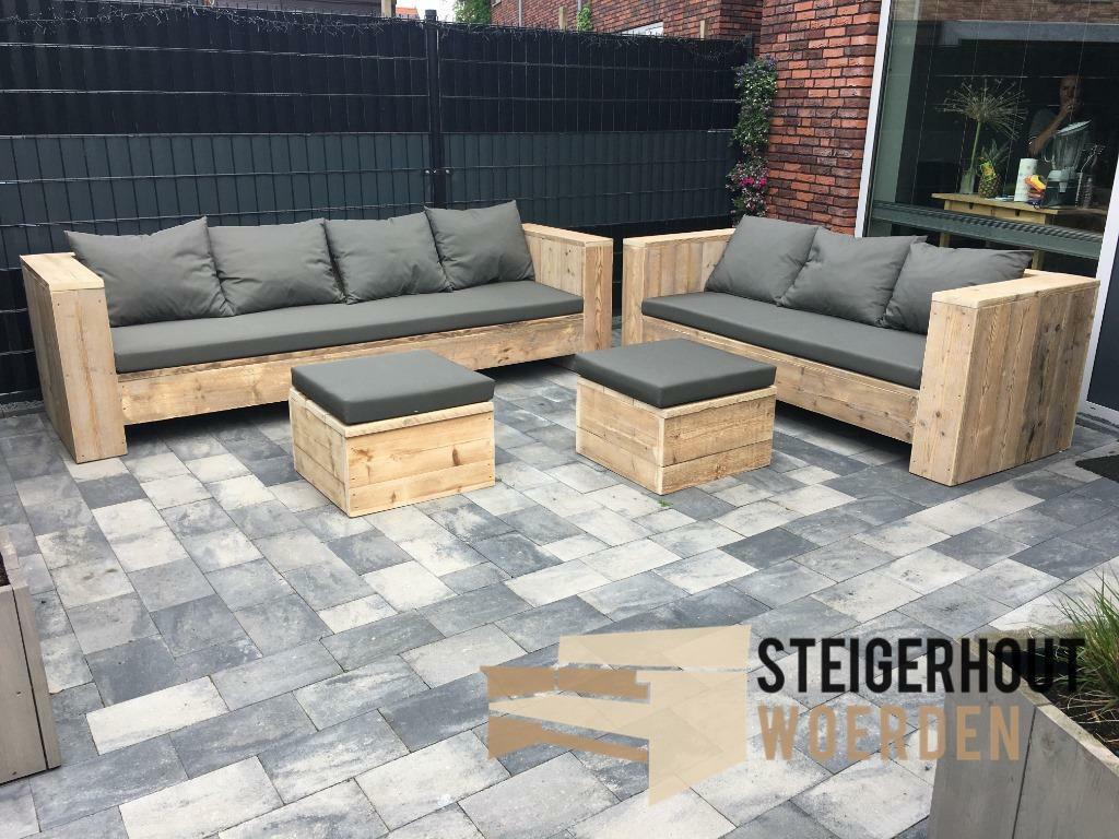Steigerhouten loungeset tegen actie prijzen steigerhout bank, Tuin en Terras, Tuinsets en Loungesets, Verzenden, Bank, Steigerhout