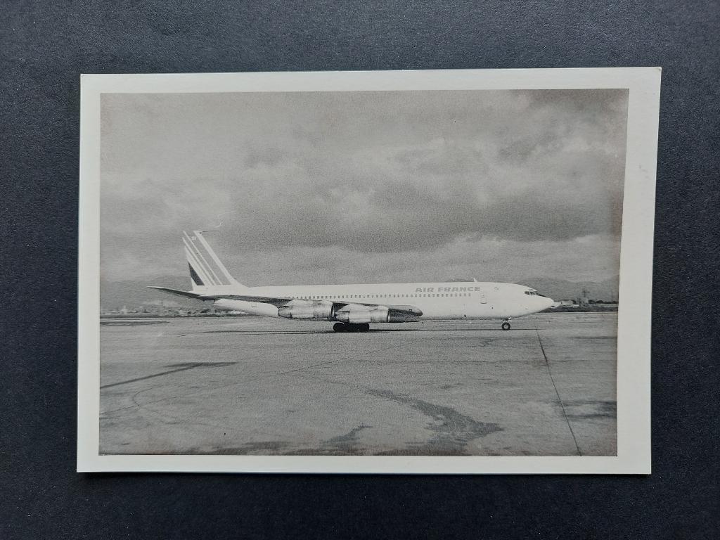 Foto van een Air France Boeing 707 (F776), Verzamelen, Luchtvaart en Vliegtuigspotten, Gebruikt, Kaart, Foto of Prent, Ophalen of Verzenden