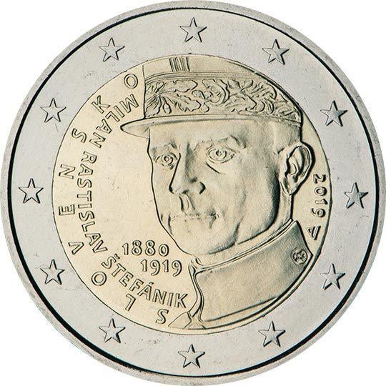 2 euro Slowakije 2019 - Milan Rastislav Stefanik (UNC), Ophalen of Verzenden, Slowakije, 2 euro, Losse munt