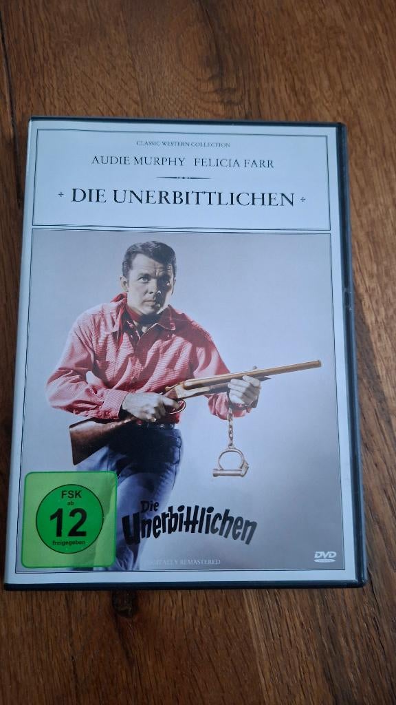 Die Unerbittlichen met Audie Murphy, Ophalen of Verzenden, Zo goed als nieuw, Actie en Avontuur, Alle leeftijden