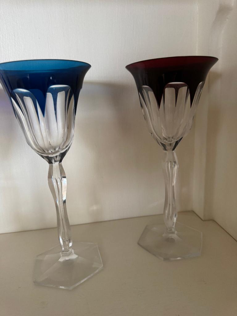 6 art deco wijnglazen Val Saint Lambert, Antiek en Kunst, Antiek | Glas en Kristal, Ophalen