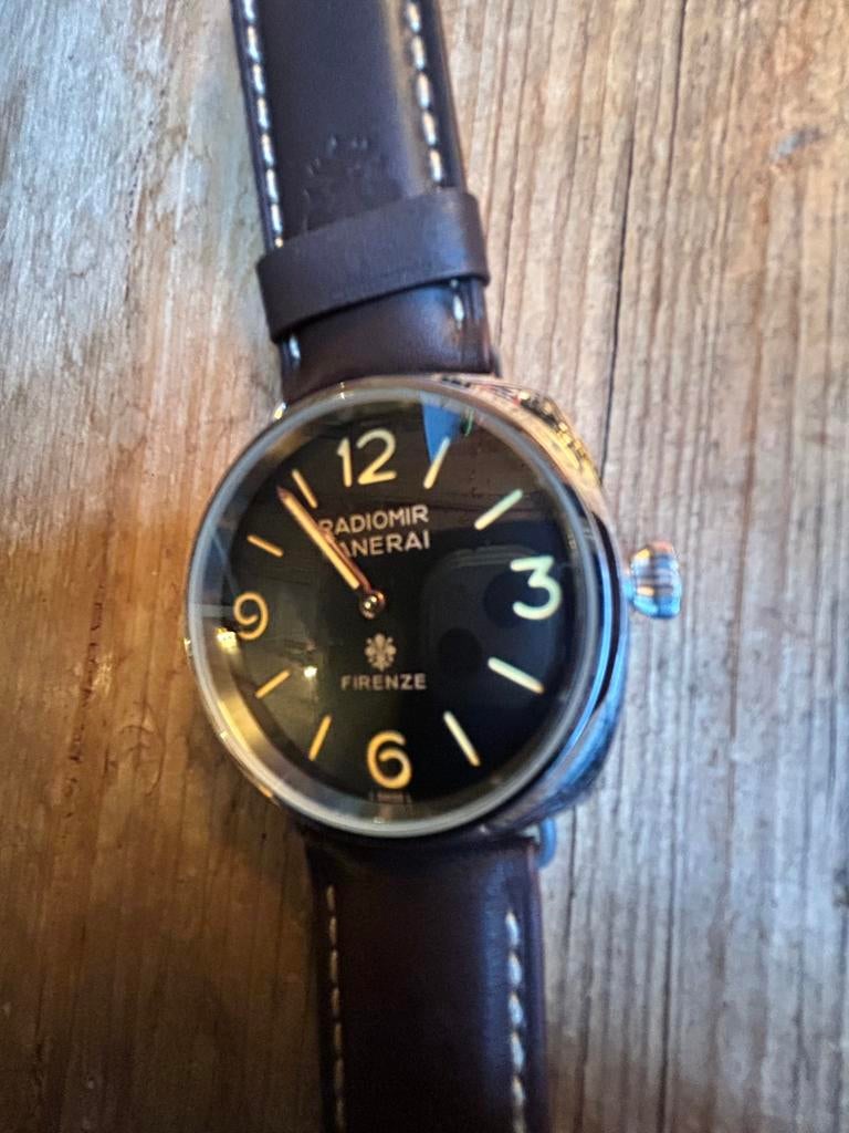PANERAI FIRENZE, Sieraden, Tassen en Uiterlijk, Horloges | Heren, Leer, Staal, Polshorloge, Nieuw