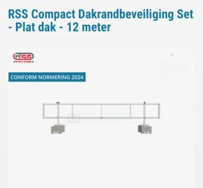 RSS Compact Dakrandbeveiliging Set - Plat dak - 12 meter, Doe-het-zelf en Verbouw, Steigers, Zo goed als nieuw, Overige typen