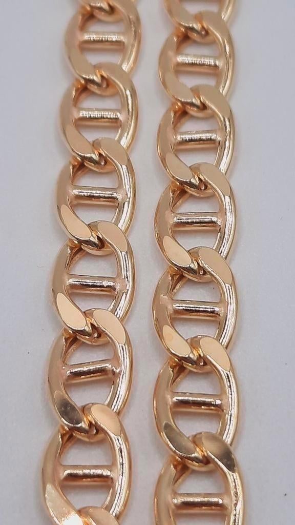 gouden schakel ketting 14kt, Www.bredajuwelier.nl, Nieuw, Ophalen of Verzenden, Www.bredajuwelier.nl