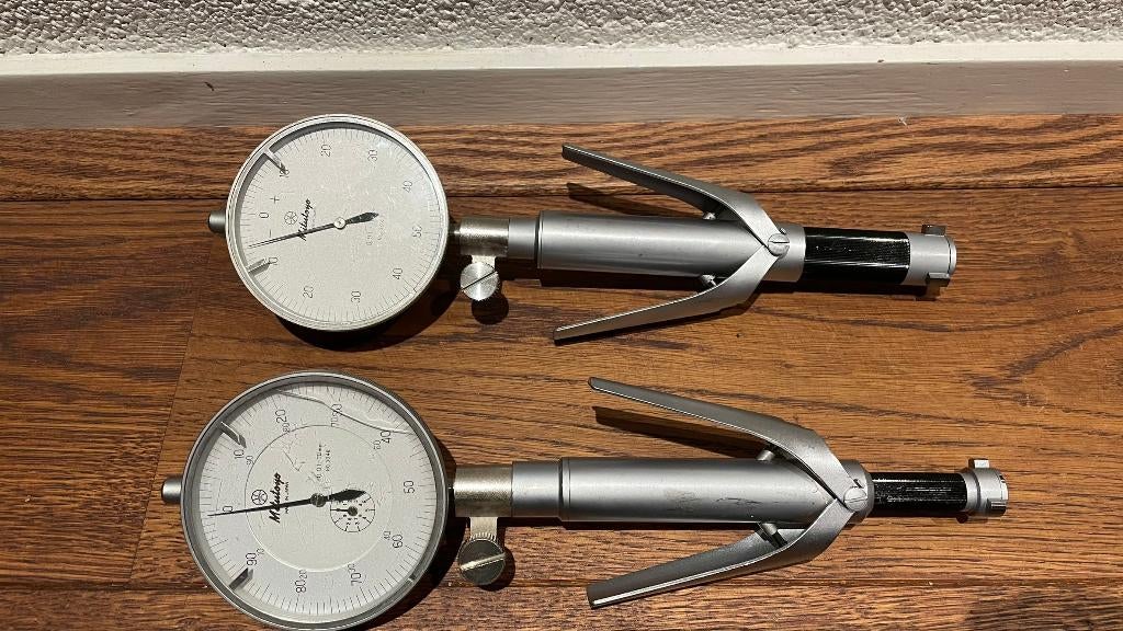 Mitutoyo binnenmicrometer met meetklok schroefmaat, -, Ophalen of Verzenden, Zo goed als nieuw, Mitutoyo