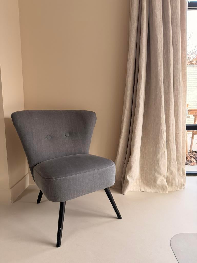 VTwonen Cocktail Fauteuil - Grey, Ophalen, Gebruikt, Minder dan 75 cm, Stof