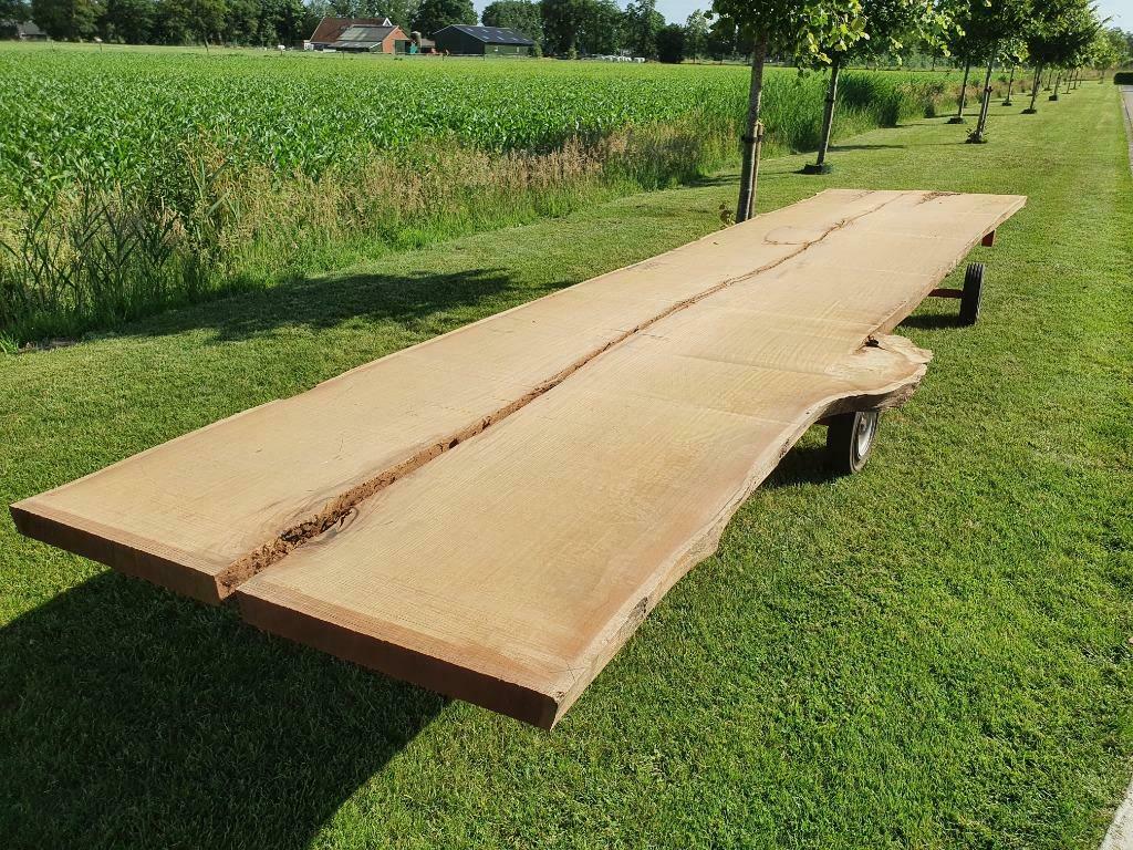 afrormosia boomstamtafel 630x145x6cm (plantage teak) (epoxy), Overige typen, Nieuw, Ophalen of Verzenden, 50 mm of meer