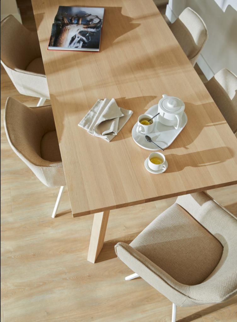 Eettafel Kluskens - Kem 944 Storm Light - 220x100cm, Ophalen, Eikenhout, 50 tot 100 cm, Vijf personen of meer